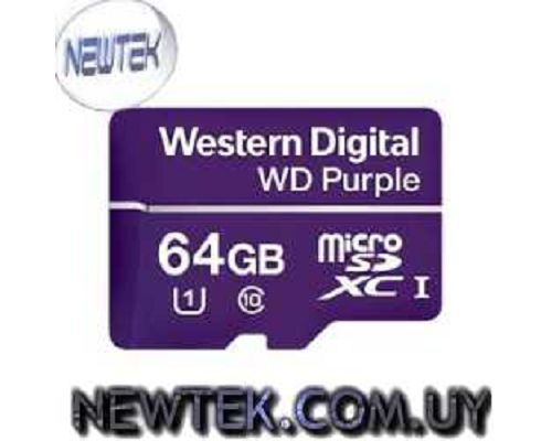 Memoria MicroSD Western Digital Purple 64GB Clase 10 SDXC WDD064G1P0A